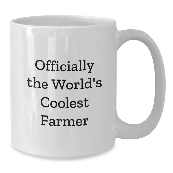 Funny Gifts from Men to Farmer - Officially The World's Coolest Farmer, Unique Mother's Day Unique Gifts for Women, White Coffee Mug - Additional
