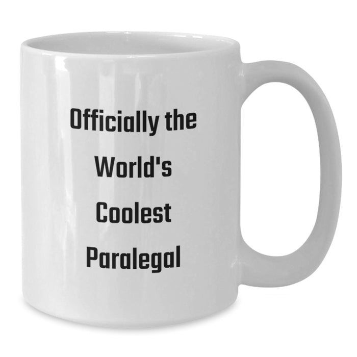 Funny Paralegal Gifts, White Coffee Mugs for Paralegal, Officially The World's Coolest Paralegal Dad - Additional