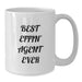Agent White Coffee Mug - Funny Quote 'Best Effin' Agent Ever' Gifts from Friends for Christmas - Additional