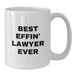 Funny Lawyer Gifts for Men, Best Effin' Lawyer Ever White Coffee Mug, Unique Father's Day Unique Gifts from Family - Additional