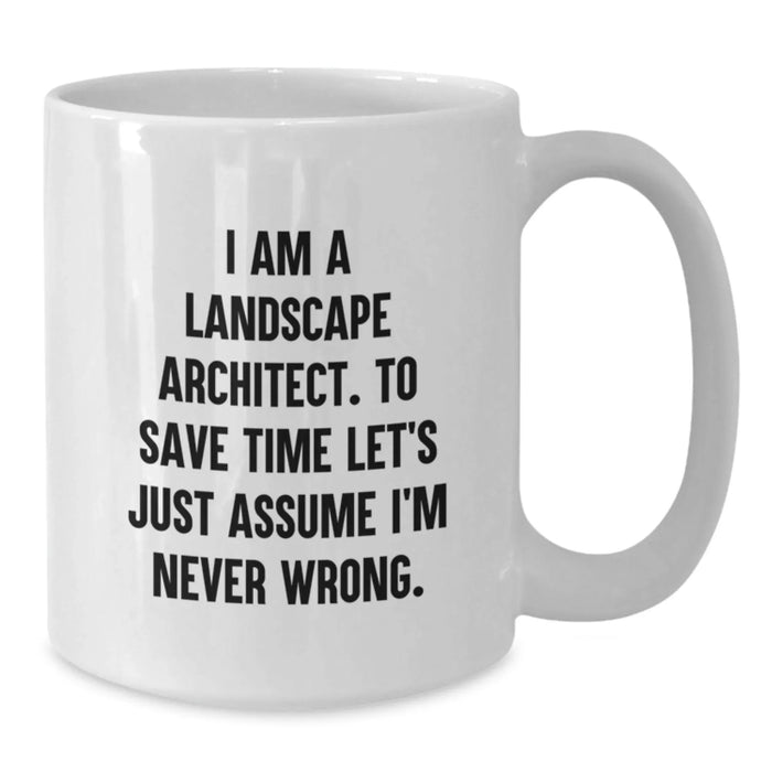 Funny Landscape Architect Gifts for Men, White Coffee Mug, Perfect Birthday Unique Gifts from Friends to Landscape Architect Colleagues - Additional