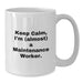 Funny Maintenance Worker Gifts, 'Keep Calm, I'm (almost) A Maintenance Worker.' White Coffee Mug for Friends, Coworkers, Family - Additional