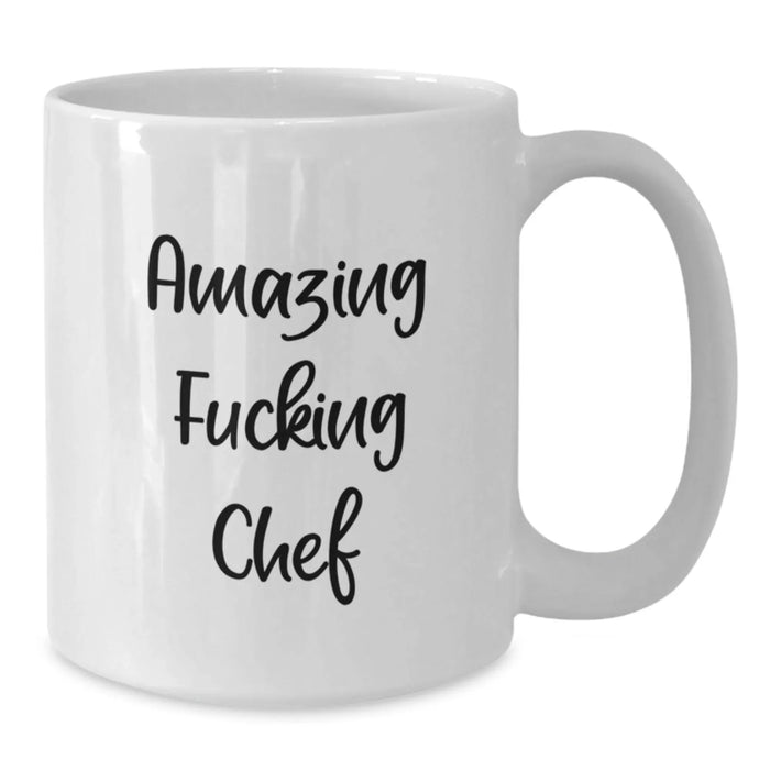 Funny Chef Gifts from Friends for Graduation, Amazing White Coffee Mug with 11oz or 15oz Capacity, Perfect for Men or Women - Additional