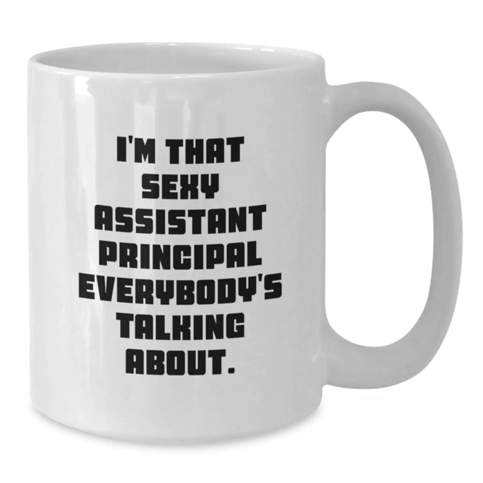 Funny Assistant Principal Gifts for Men, Cute White Coffee Mug, Holiday Unique Presents, Gifts from Family, Friends, or Coworkers for Assistant Principal - Additional