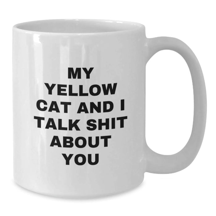 Funny Yellow Cat White Coffee Mug Gifts for Yellow Cat Lovers - Unique Christmas Unique Gifts from Friends, Family, and Coworkers - Additional