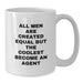 Funny Agent Gifts from Friends, Funny White Coffee Mugs for Birthday Celebrations, 'All Men Are Created Equal But The Coolest Become An Agent' Quote, Gifts for Agent - Additional