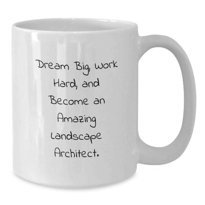 Funny Landscape Architect Christmas Unique Gifts from Family to Friends White Coffee Mug - Dream Big, Work Hard, And Become An Amazing Landscape Architect. - Additional