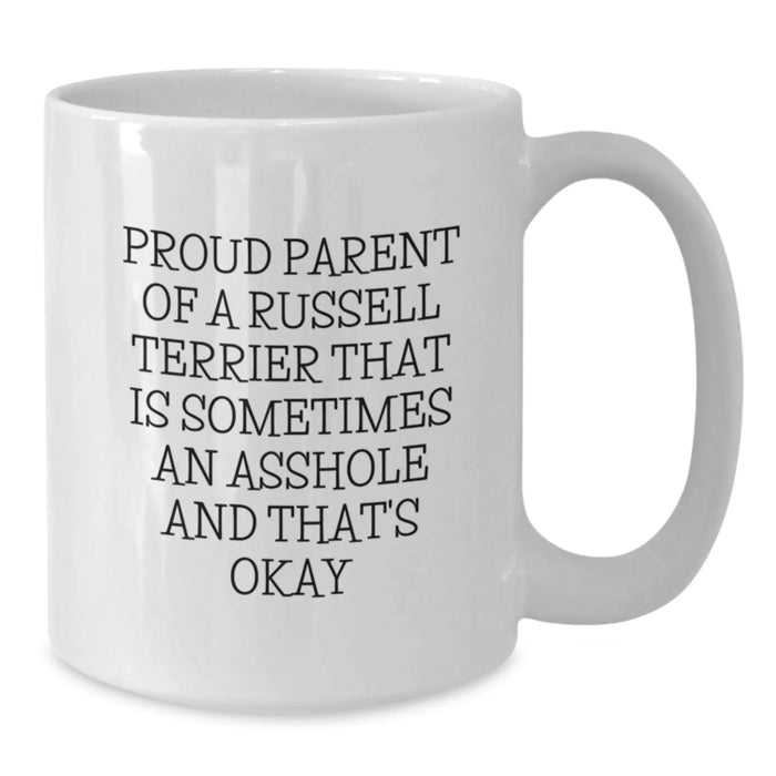 Funny Russell Terrier Dog Gifts for Proud Parents, White Coffee Mug, Christmas Unique Presents from Family, Friends, or Coworkers - Additional