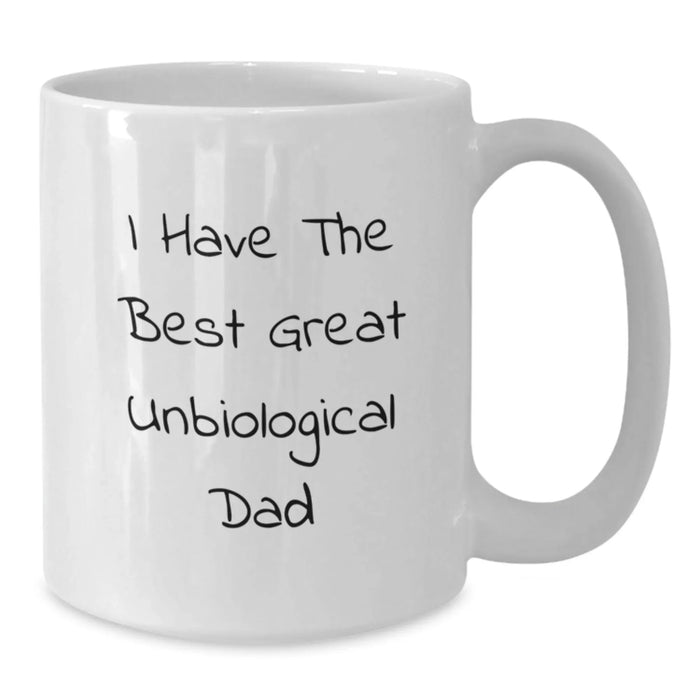 Funny Unbiological Dad Quotes Gifts for Him, Best Unbiological Dad White Coffee Mug, I Have The Best Great Unbiological Dad Dad Jokes Mug - Additional