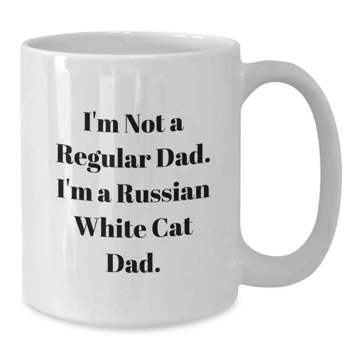 Funny Russian White Cat Dad Gifts for Friends - Russian White Cat Lover Coffee Mug, White Coffee Mug for Russian White Cat Enthusiasts, Birthday Unique Gifts from Friends - Additional