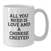 Funny Chinese Crested Dog White Coffee Mug Gifts for Christmas, Unique and Lovely 'All You Need Is Love And A Chinese Crested' Quote from Friends and Family - Additional