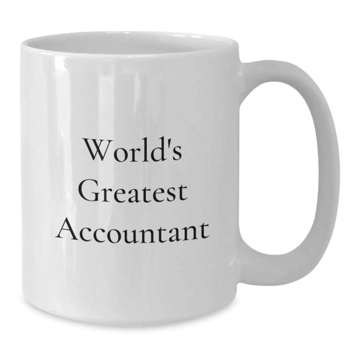 Funny World's Greatest Accountant White Coffee Mug Gifts for Accountants, 'The World's Greatest' Quote, Birthday Unique Gifts from Friends to Coworkers - Additional