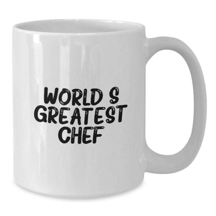 World's Greatest Chef Funny Quote White Coffee Mug Gifts for Chef Men, 11oz or 15oz, Ceramic, Microwave and Dishwasher Safe, Gifts from Family, Unique Graduation Gifts - Additional