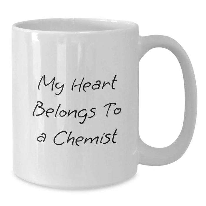 Funny Chemist Gifts from Family, White Coffee Mugs for Chemist Lovers, My Heart Belongs To A Chemist Christmas Unique Gifts - Additional