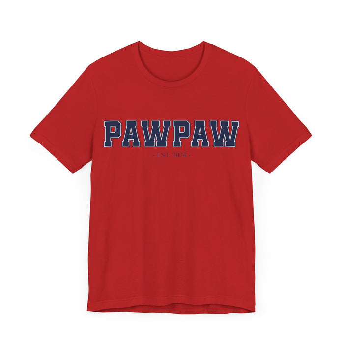 Pawpaw Established 2024 Tee Shirt - Personalized Grandfather Gift - Celebratory Grandpa T-Shirt - Custom Pawpaw New Grandfather Present