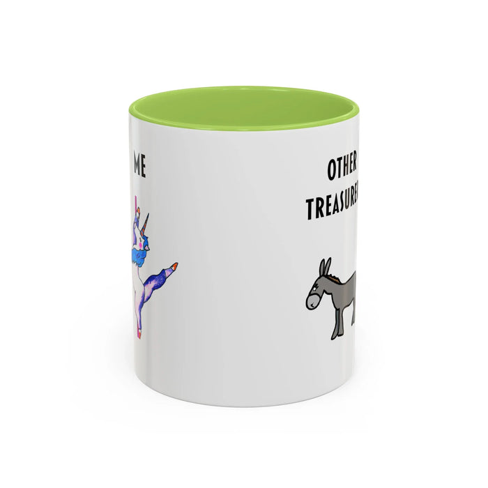 Funny Treasurer Coffee Mug — "Other Treasurers" Donkey / "Me" Pole-Dancing Unicorn (11oz)