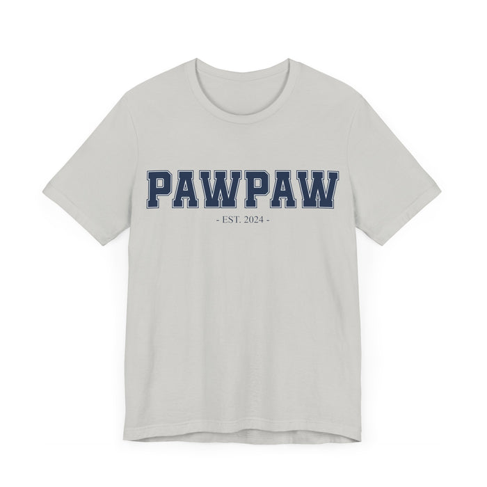 Pawpaw Established 2024 Tee Shirt - Personalized Grandfather Gift - Celebratory Grandpa T-Shirt - Custom Pawpaw New Grandfather Present