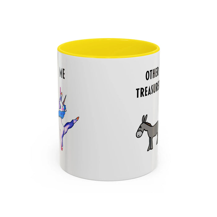 Funny Treasurer Coffee Mug — "Other Treasurers" Donkey / "Me" Pole-Dancing Unicorn (11oz)