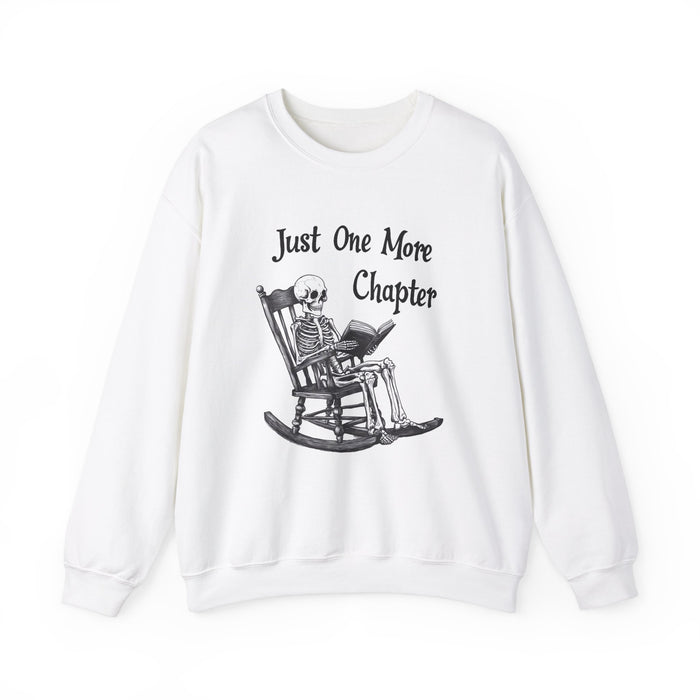 Skeleton Reading Just One More Chapter Sweatshirt, Mystic Mom Shirt, Booktrovert Tee, English Teacher Gift, Fall Librarian Shirt