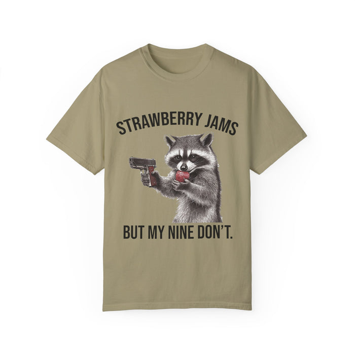 Raccoon Shirt, Strawberry Jams But My Nine Don't, Funny Raccoon Shirt, Funny Meme T-Shirt, Comfort Colors®