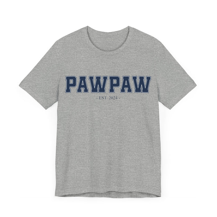 Pawpaw Established 2024 Tee Shirt - Personalized Grandfather Gift - Celebratory Grandpa T-Shirt - Custom Pawpaw New Grandfather Present