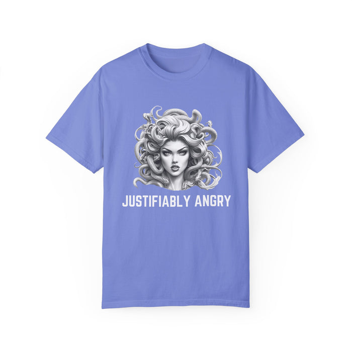 Justifiably Angry, Medusa T-Shirt, Greek Mythology Tee for Feminist Rage, Female Empowerment, Anti-Trump Tee Shirt, Democracy, Resistance