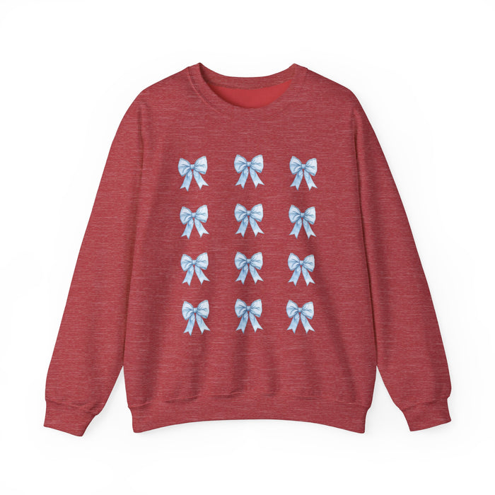 Coquette Bow Lover Sweatshirt, Baby Blue Bows, Gift for Any Occasion, Crewneck, Cute Sweatshirt, Coquette Fans, Perfect Coquette Sweatshirt