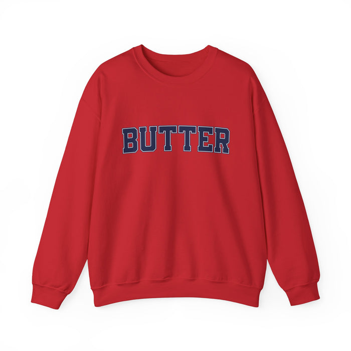 Butter Sweatshirt, College Font, Unisex Crewneck Jumper, Cozy Pullover, Winter Apparel, Comfortable Top, Butter Sweater, College Shirt