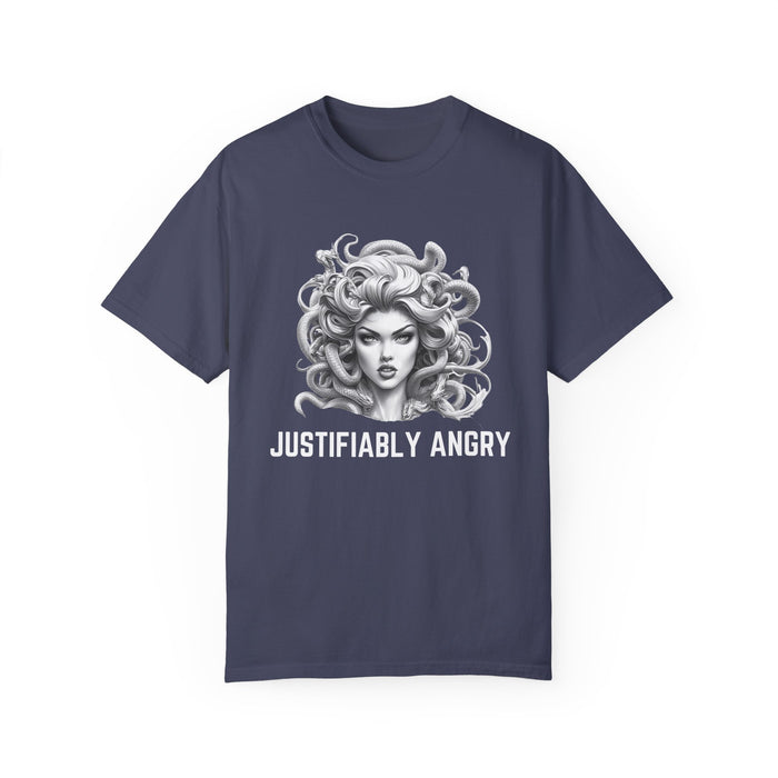 Justifiably Angry, Medusa T-Shirt, Greek Mythology Tee for Feminist Rage, Female Empowerment, Anti-Trump Tee Shirt, Democracy, Resistance