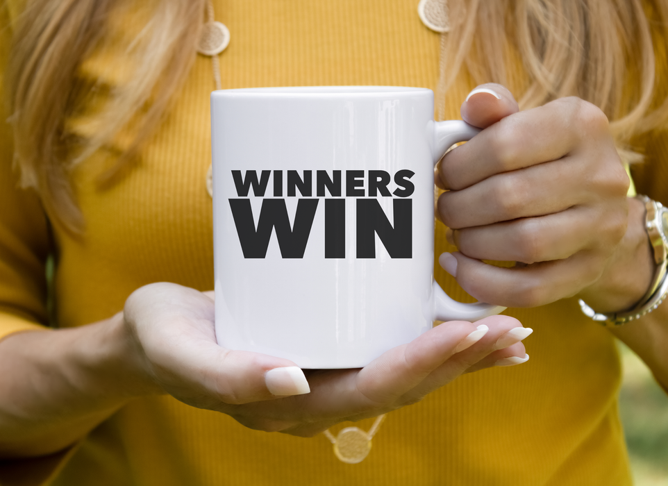 Winners Win Coffee Mug, Gift for Entrepreneur, Funny Sales Gift, Epic Account Manager Gift, Solopreneur Gift - 15oz and 11oz, Gift