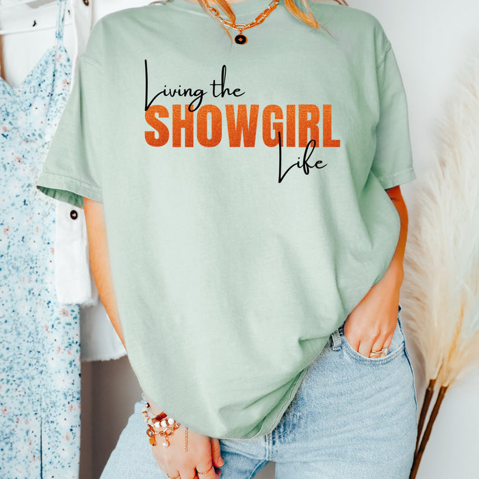 Showgirl Era Graphic Shirt Showgirl Life Tee for Fan Living The Showgirl Life Shirt Cute Concert Outfit for Concert Country Music Fan Gift