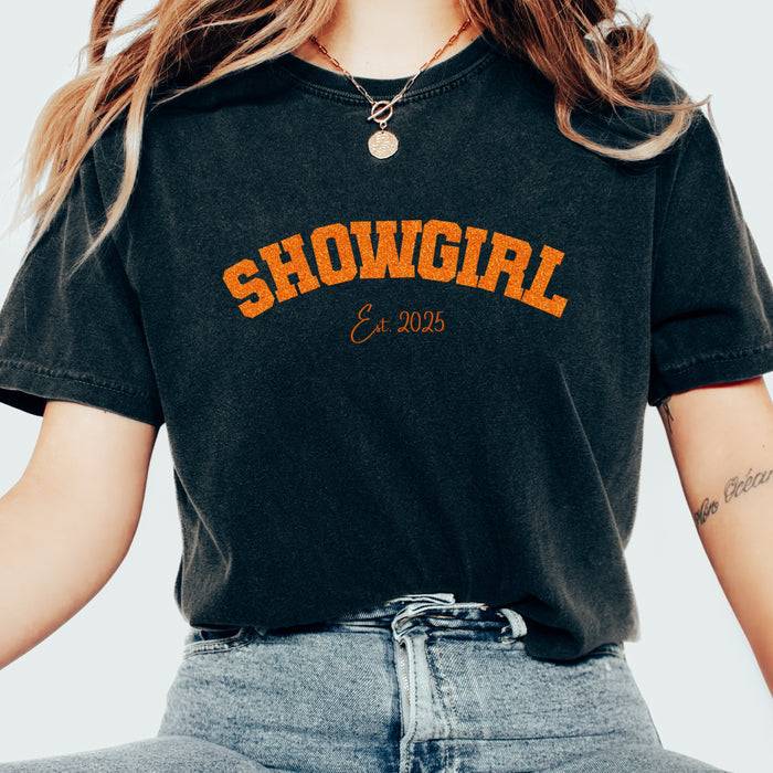 Showgirl Tee Shirt Showgirl Established 2025 for Fan Living The Showgirl Life Shirt Cute Concert Outfit for Concert Country Music Fan Gift