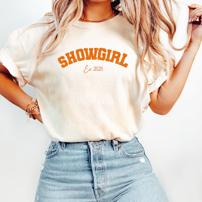Showgirl Tee Shirt Showgirl Established 2025 for Fan Living The Showgirl Life Shirt Cute Concert Outfit for Concert Country Music Fan Gift