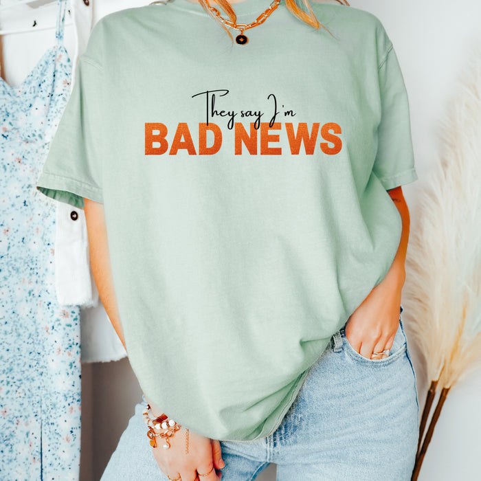 Showgirl Era Shirt - They Say I'm Bad News