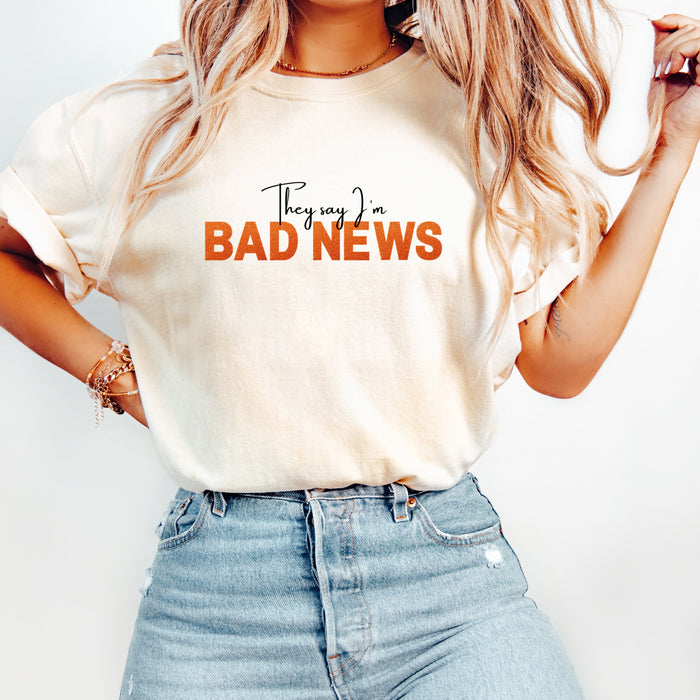 Showgirl Era Shirt - They Say I'm Bad News