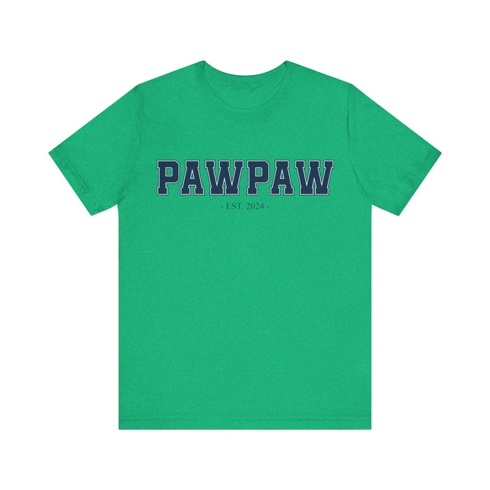 Pawpaw Established 2024 Tee Shirt - Personalized Grandfather Gift - Celebratory Grandpa T-Shirt - Custom Pawpaw New Grandfather Present