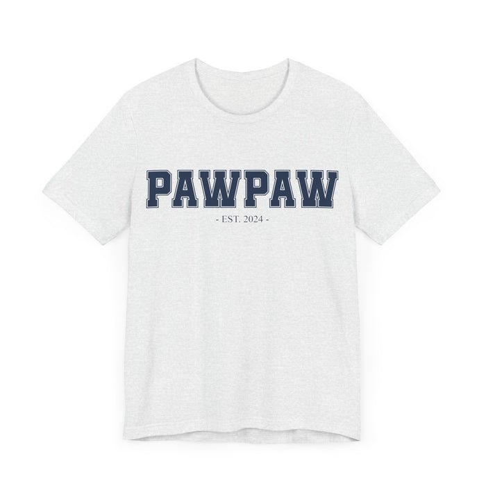 Pawpaw Established 2024 Tee Shirt - Personalized Grandfather Gift - Celebratory Grandpa T-Shirt - Custom Pawpaw New Grandfather Present