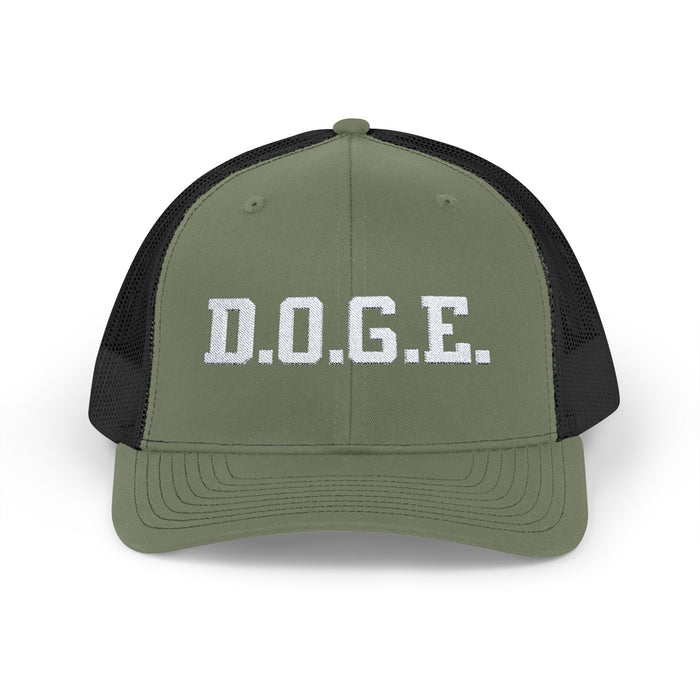 D.O.G.E. Embroidered Trucker Cap for Trump Supporters, Department of Government Efficiency, Gift for Republicans, Trump Gift, Funny, Light