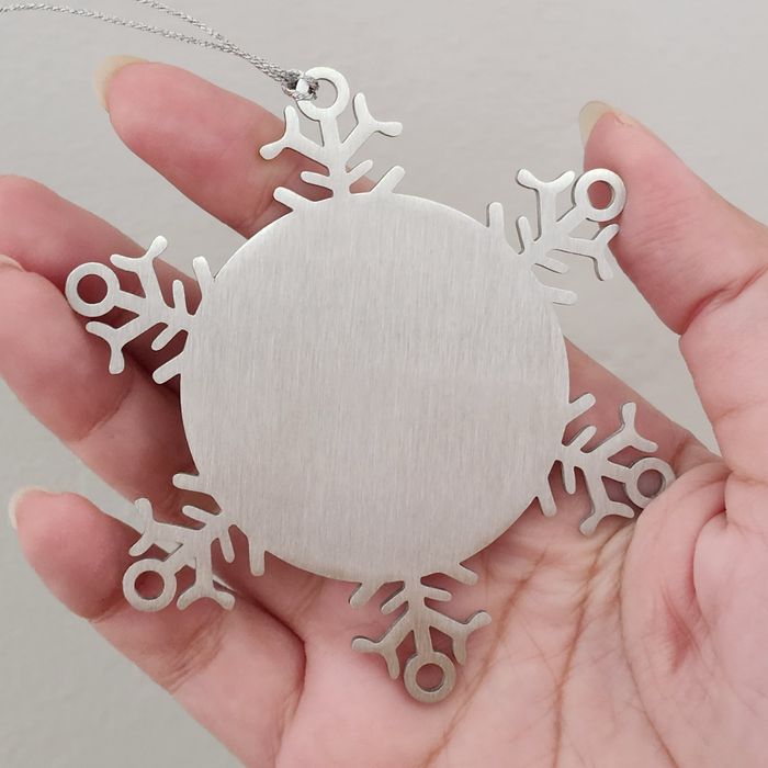 A Funny Gift for Mixologist Friends from Family, Coffee Gives Me My Mixologist Power Snowflake Ornament for Christmas - Image 4