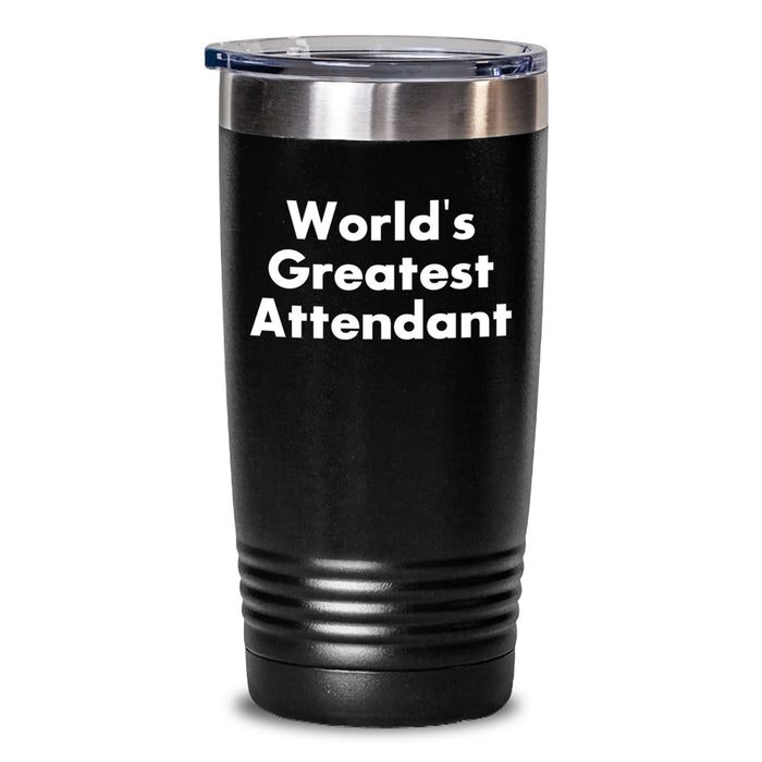 Gifts from Family for Attendant - World's Greatest Attendant Funny Tumbler, 20oz 30oz Stainless Steel Vacuum Insulated Tumbler with Lid for Hot Cold Drinks - Best Unique Christmas Unique Gifts - Main