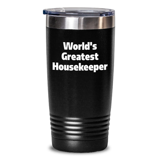 Funny Housekeeper Gifts from Men to Women - World's Greatest Housekeeper Tumbler, Christmas Unique Gifts for Housekeepers - Main