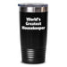 Funny Housekeeper Gifts from Men to Women - World's Greatest Housekeeper Tumbler, Christmas Unique Gifts for Housekeepers - Main