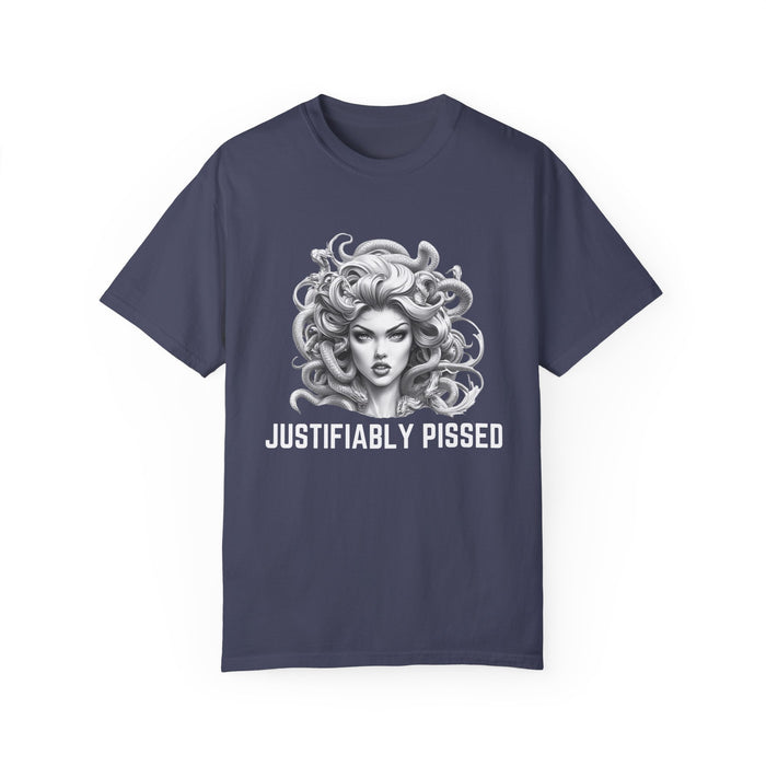 Justifiably Pissed, Medusa T-Shirt, Greek Mythology Tee for Feminist Rage, Female Empowerment, Anti-Trump Tee Shirt, Democracy, Resistance