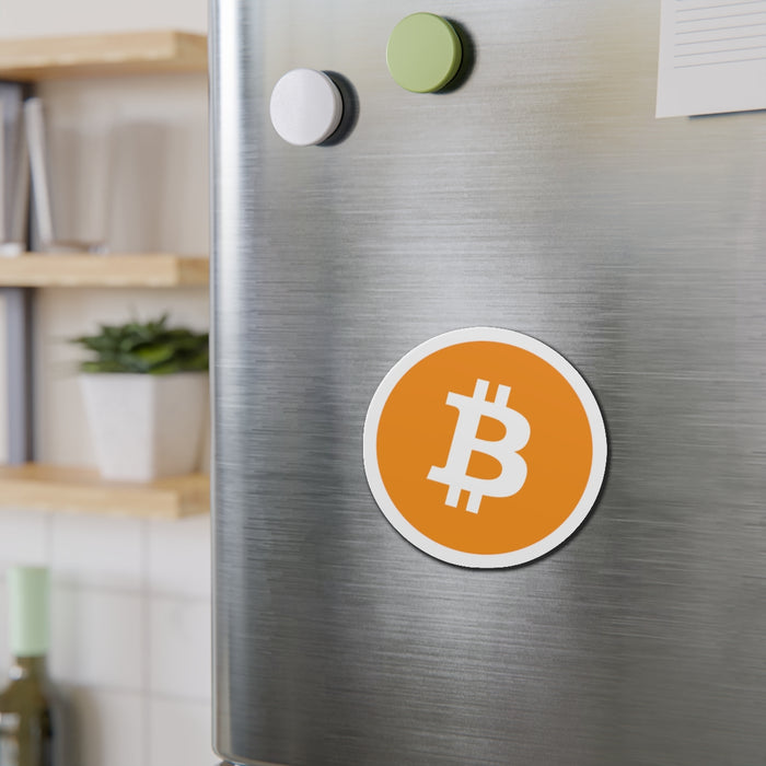 Premium Bitcoin Logo Magnet - Perfect for Cryptocurrency Enthusiasts and Tech Lovers - Durable & Stylish Fridge Decor