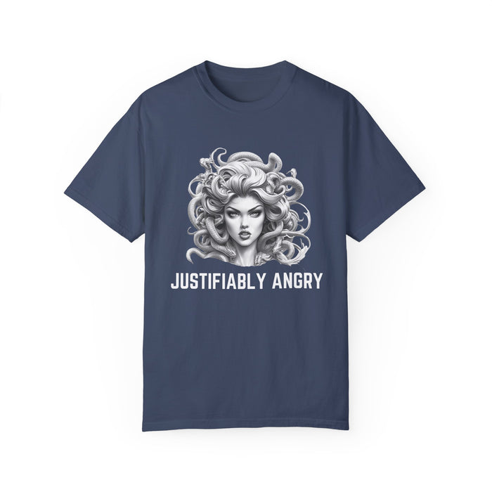 Justifiably Angry, Medusa T-Shirt, Greek Mythology Tee for Feminist Rage, Female Empowerment, Anti-Trump Tee Shirt, Democracy, Resistance