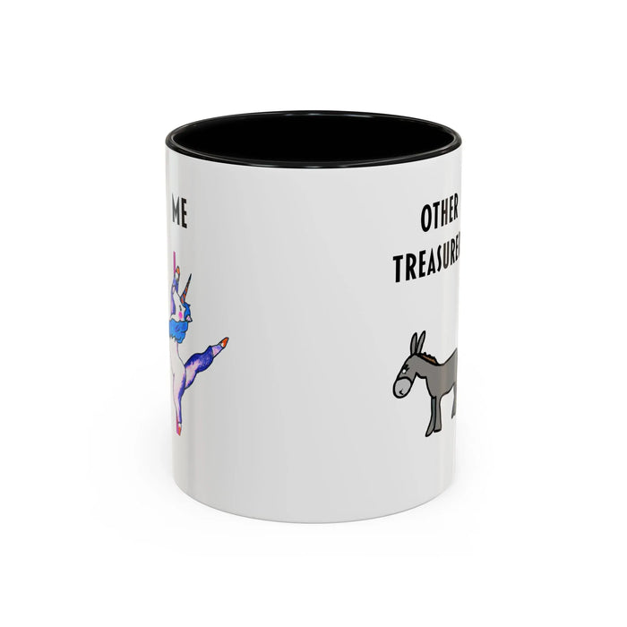 Funny Treasurer Coffee Mug — "Other Treasurers" Donkey / "Me" Pole-Dancing Unicorn (11oz)