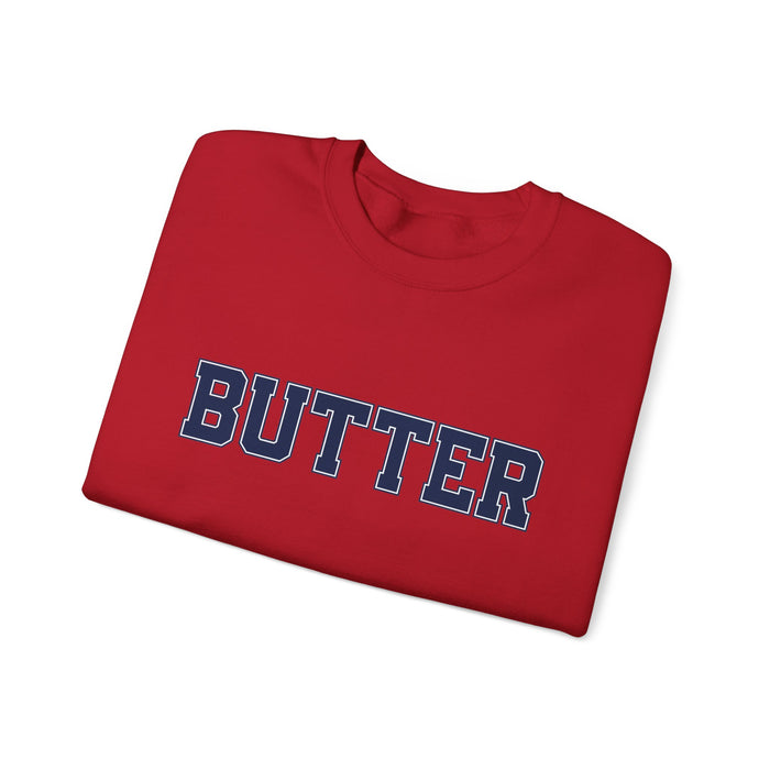 Butter Sweatshirt, College Font, Unisex Crewneck Jumper, Cozy Pullover, Winter Apparel, Comfortable Top, Butter Sweater, College Shirt