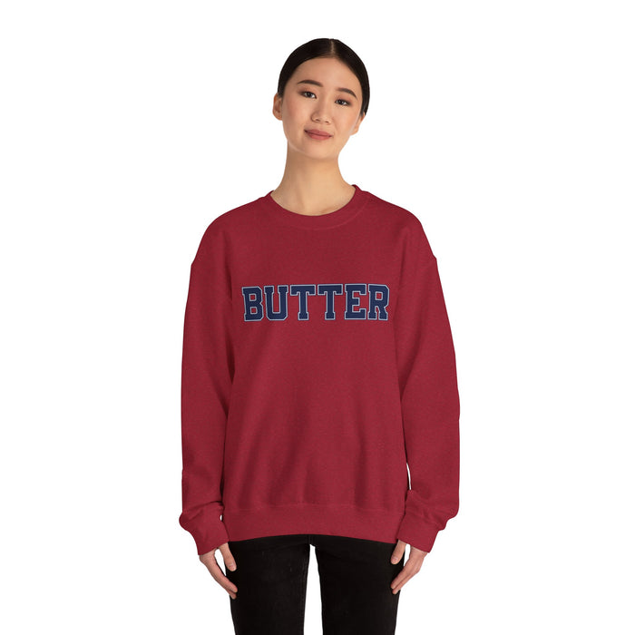 Butter Sweatshirt, College Font, Unisex Crewneck Jumper, Cozy Pullover, Winter Apparel, Comfortable Top, Butter Sweater, College Shirt