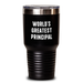 Funny World's Greatest Principal Gifts from Friends for Father's Day Tumbler, Unique Principal, Stainless Steel, 20oz or 30oz Capacity - Main