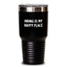 Hiking Enthusiasts Gifts from Family - Funny Hiking Is My Happy Place Tumbler, Christmas Unique Gifts for Hiking Men - Main